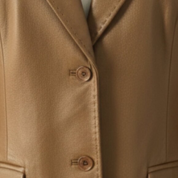 Vintage‑Era JACOB Caramel 100% Leather Jacket – L - NWT - Picture 5 of 10